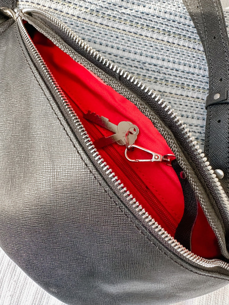 Nexus Leather Belt Bag - Saffiano Black