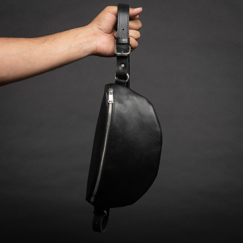 Nexus Leather Belt Bag - Saffiano Black