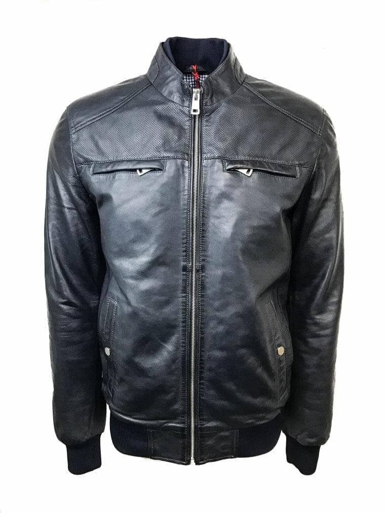 Classic Leather Bomber 2.0 - Blue - HIDES
