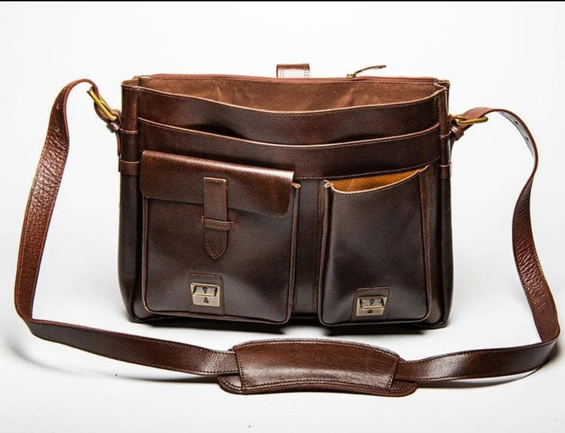 Front Pocket Leather Briefcase - HIDES