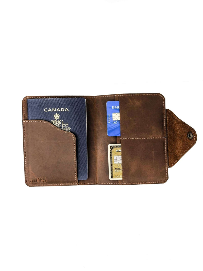 Leather Passport Holder - Snap Closure - HIDES