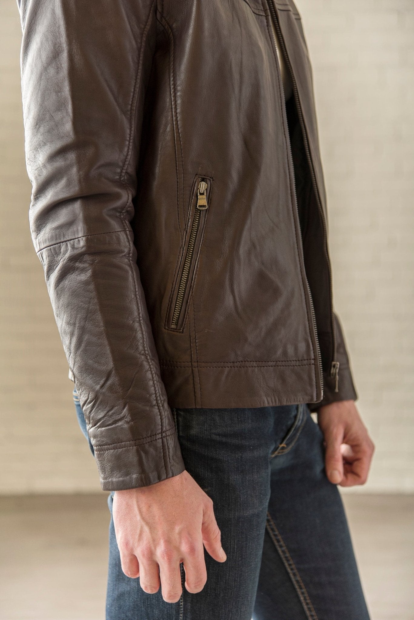 Removable Hood Leather Jacket - HIDES
